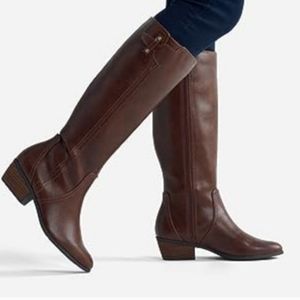 Dr. Scholl's Faux Leather Wide Calf Riding Boots Sz: 6.5 M